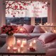 thumbnail image 4 of Cortinas de cocina para San Valentín | Cortinas semitransparentes de poliéster con estampado de corazones de 135 x 43 cm | Decoración romántica en rojo | Decoración para ventanas de sala de esta, 4 of 5