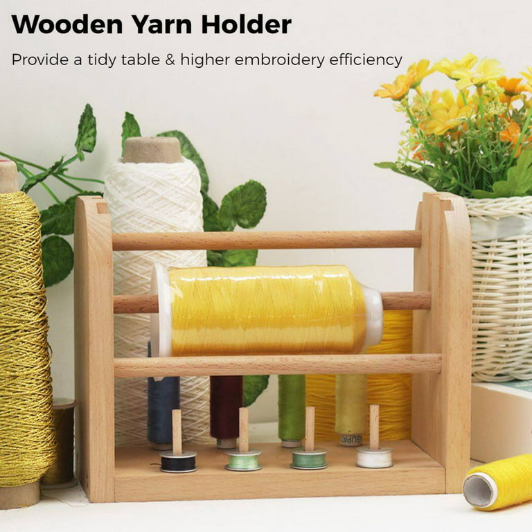 Wooden Yarn Holder Dispenser for Crocheting, Yarn Ball Holder for Knitting,  Spindle Dispenser with Crochet Accessories - AliExpress