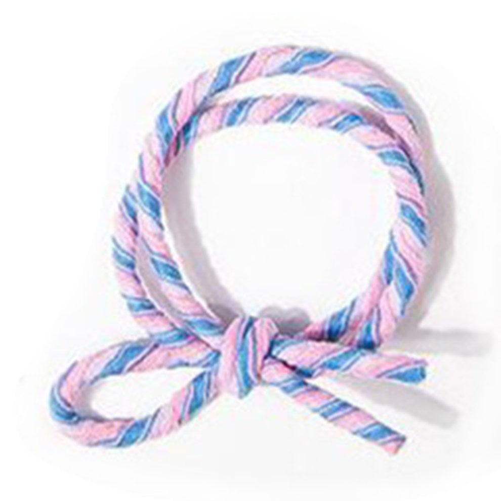 Girls Multicolor Elastic Hair Ring Hair Woven Rubber Band Ponytail Tie Headwear