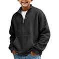thumbnail image 4 of Xyant Boys Quarter Zip Waffle Sweatshirts Kids Fashion Long Sleeve Pullover Clothes (Black,3-4 Years), 4 of 4