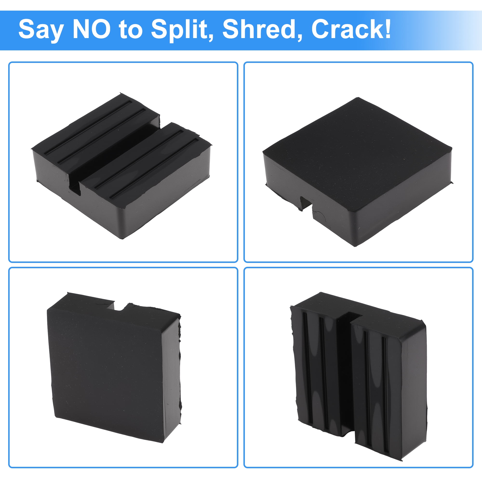 Unique Bargains Car Jack Pads Universal Heavy Duty Rubber Floor Jack Pad 4-5Ton Adapter 3″L x 3″W x 1″H Anti-Slip Protect Frame Jack Stand Pads for Vehicle Black 4pcs