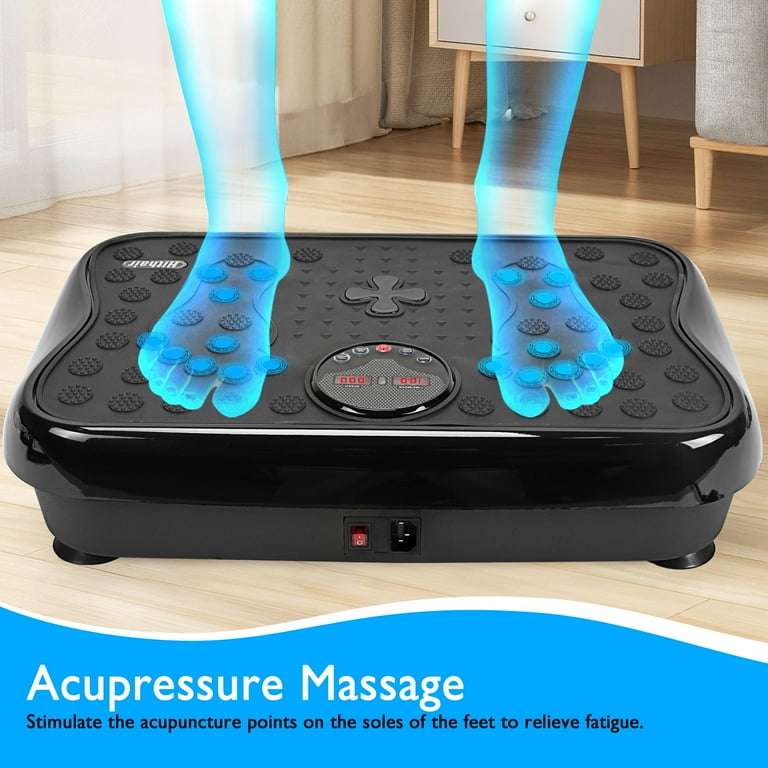 Hlthair Vibration Plate Exercise Machine for Lymphatic Drainage Full Body Workout Fitness Platform with Bluetooth and Lights, Workout Equipment