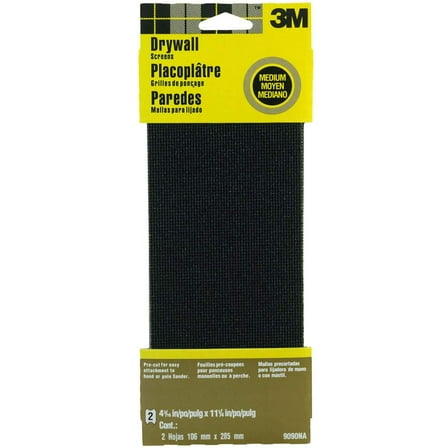 3M 11-1/4 in. L x 4-3/16 in. W 100 Grit Medium Silicon Carbide Drywall Sanding Screen 2 pk