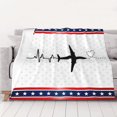 thumbnail image 1 of Manta de forro polar de 127 x 101 cm con diseño de piloto de avión y latidos del corazón, ideal como regalo para hombres y mujeres. Suave y cálida, ideal para sofá cama, cama o sofá. Ideal para todas, 1 of 8