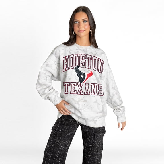 Women's Gameday Couture Arctic Camo Houston Texans Whiteout Oversized Premium Fleece Sweatshirt