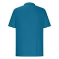 thumbnail image 3 of Playera Elvqul de Hombre de Color Sólido Azul Celeste Manga Corta Playa Cuello Mao Abotonada, 3 of 4