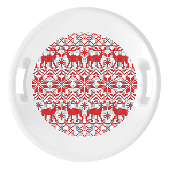 White Knit Plastic Snow Saucer, Disc Sleds, Winter Accessories, Ages 3  by MinnARK