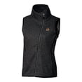 thumbnail image 2 of Women's Cutter & Buck Heather Charcoal Oregon State Beavers Mainsail Sweater-Knit Full-Zip Vest, 2 of 3