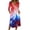 Red, variant on Wutalume Womens Summer Dresses Patriotic - 3/4 Sleeve Button-Down Mid-Length Lightweight Casual Sundress for July 4th BBQ ,Beige L