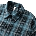 thumbnail image 6 of Gamivast Plaid Shirts for Men-Oversized Long Sleeve Button Down Shirt with Pockets Fall Collared Flannel Shirts Fall Jackets Blue XL, 6 of 7