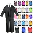 thumbnail image 1 of 7pcs Baby Boy Teen Formal Wedding Party Black Tuxedo Suits Vest Necktie Set S-20, 1 of 6