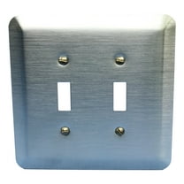 Leviton 2-Gang Jumbo Satin Chrome Switch Cover Oversize Toggle Wall Plate 89309-SSS
