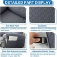 thumbnail image 6 of Aorsher 100% Waterproof Recliner Chair Covers That Stay in Place, Non-Slip Recliner Cover with 5 Pockets, Elastic Straps, Washable Reclining Chair Protector for Kids, Pets, Dogs, Light Gray, 28in, 6 of 16