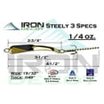 thumbnail image 2 of Iron Decoy Steely 3 Lure 2.75'', Silver/Purple Chartreuse, 1/4 oz, 2 of 5