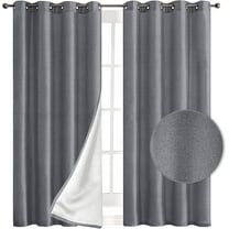 Grommet Blackout Curtains for Bedroom and Living Room - 2 Panel Set - Light Blocking Window Drapes, 54 X 95 inch Length, Silver