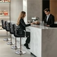 thumbnail image 3 of Yaheetech 2pcs PU Leather Adjustable Bar Stools for Dining Room, Black, 3 of 8