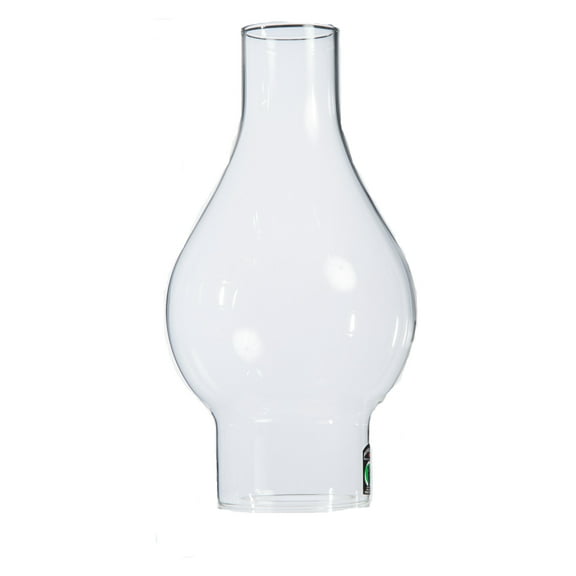 B&P Lamp® 3 Inch by 9 1/4 Inch Clear Glass Lamp Chimney with Large Bulge Design for Vintage and Antique Style Globes