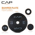 thumbnail image 3 of Juego de paragolpes olímpicos CAP Barbell Budget, 15 libras, par negro, 3 of 6