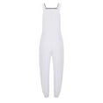 thumbnail image 5 of BUIGTTKLOP Cotton Linen Overalls for Women Plain Adjustable Straps Long Pants Jumpsuit Casual Rompers with Pockets, 5 of 6