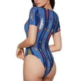 thumbnail image 2 of Kdxio Justaucorps à Manches Courtes Imprimé Poisson Mignon pour Femmes Col Rond Modal Doux Confortable Ajusté Aguichant Haut-Petit, 2 of 7