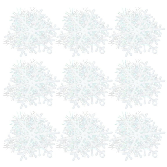 60pcs Christmas Snowflake Hanging Ornaments Reusable Snowflakes Pendants Xmas Snow Flakes