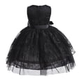 thumbnail image 2 of Girls Black Floral Dress Princess Sleeveless Wedding Party Bridesmaid Formal Pegeant Dance Gown, 2 of 5