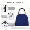 thumbnail image 5 of Ratiio Navy Blue Print Insulated Lunch Bag Women Reusable Lunch Box with Pocket for Work Picnic Travel, 5 of 6
