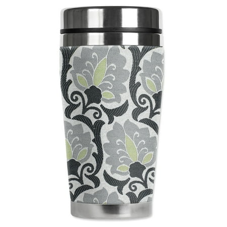 

Mugzie brand 20-Ounce MAX Stainless Steel Travel Mug with Insulated Wetsuit Cover - Flowers