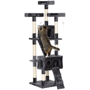 CoSoTower 68-inch Multi-niveaux Cat Scratching Tree Kitty Activité Center Tour de poste Condo Pet Meubles avec Jouet Grey