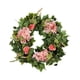 thumbnail image 2 of Corona de hortensias rosas, corona de flores artificiales para puerta delantera, corona colgante de primavera para Festival de Primavera, celebración Macarena Corona de hortensias, 2 of 8