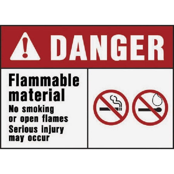 Hy-Ko Danger Flammable Material Sign 5351