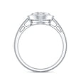 thumbnail image 2 of Certified Oval Lab Grown Diamond Halo Engagement Ring for Women (1 Carat, EF-VS Quality), 925 Sterling Silver, US 4.00, 2 of 8