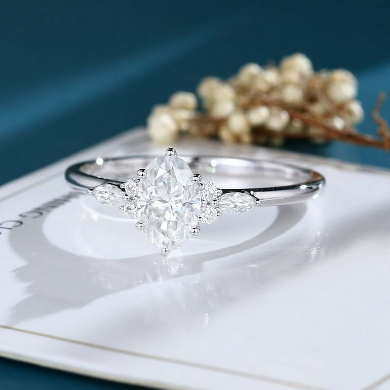 Faux Jewel Ct Oval Cut Lab Created Simulated Diamond 14K