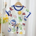 thumbnail image 2 of Fesfesfes Summer Toddler Outfits Fashion Girls Casual Short Sleeve Tops Round Neck Collar Botton Printed Short Pants Sets, 2 of 3