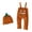 Yellow-vUtJ, variant on Vdoaml Newborn Halloween 2 Piece Outfit Baby Girls Suspender Pants Knotted Hat Set Infants Sleeveless Jumpsuit 0-3 Months Beige