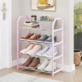 thumbnail image 1 of Bgsha Trapezoidal Metal Shoe Rack Home Storage Shoes Cabinet Shoe Storage Organizer Space-Saving Shoe Storage Rack for Entryway Balcony Hallway Dorm Room, 1 of 3