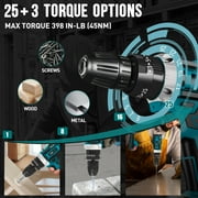 21V Cordless Drill Set, UNTIMATY Power Drill Set with Battery and Charger, Electric Drill Home Improvement, 3/8 Keyless Chuck, 25+3 Torque Setting, Drill Bits, LED&Variable Speed