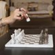 thumbnail image 3 of Juego de ajedrez Marble Hives, blanco y gris, 38 x 38 cm, con tablero y piezas, 3 of 6