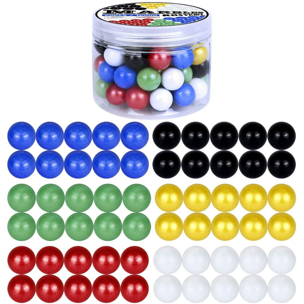 OttoyGlass Marbles for Chinese Checker, Set of 60 Glass Marbles Only