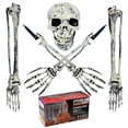 thumbnail image 6 of XZKING  Halloween Decoration Outdoor, Skeleton Skull 5 Piece Set 128 LEDs 8 Modes Transformersf Operated Lights with Remote Control for Halloween Party Porch Fireplace Decor, 6 of 7