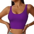 thumbnail image 3 of Goofa Purple Printed Sports Bras for Women, High Impact Running Bra Workout Crop Tank Tops Longline Sports Bra Push up-Small, 3 of 9