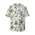 thumbnail image 3 of Goofa Lilies Flowers Printed Men's Casual Short-sleeved Shirt,Lightweight Breathable Button-down,Summer Casual men's top,Versatile Fashion shirt-Small, 3 of 7