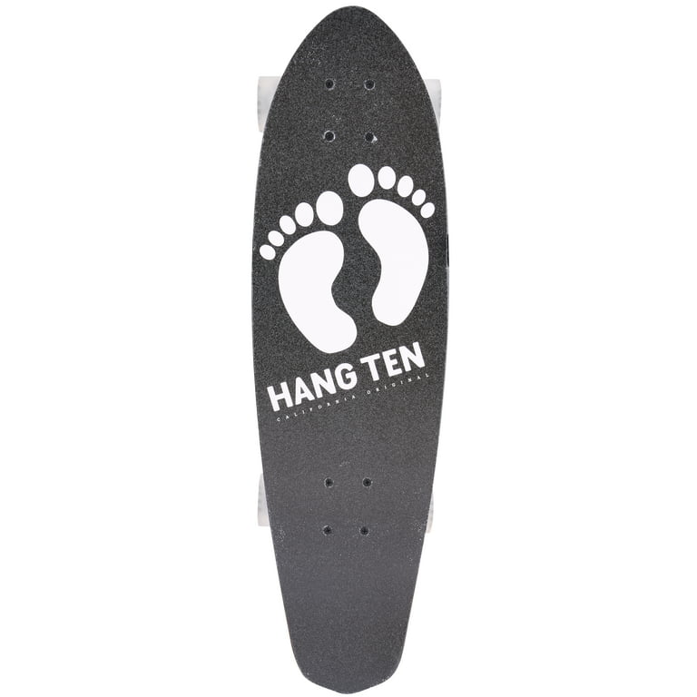 Hang Ten 28 Cruiser Little Big Feet Skateboard with 60 mm x 45 mm Cast  Wheels