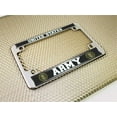 thumbnail image 3 of [Officially Licensed Product] - Motorcycle Domed Custom-Made Personalized Metal License Plate Frame with US Army Design - Chrome, 3 of 8