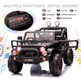 thumbnail image 4 of Black 2-Seater 12V Battery Kids Ride On Car Truck Electric Toys 3 Speeds Gift w/Music,LED,Cover,Remote Control, 4 of 18
