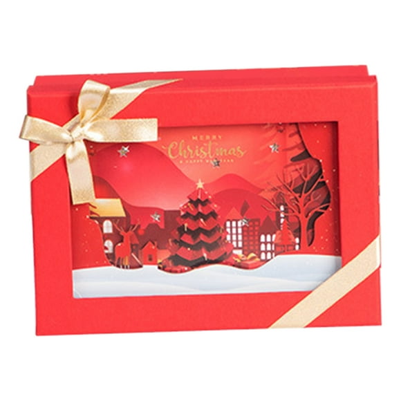 Rbaofujie Christmas Tree Lights New Christmas Girlfriend Gift Box with Lights Cute Christmas Eve Gift Box with Lights Vintage Christmas Decor