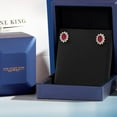 thumbnail image 5 of Gem Stone King 2.32 Ct Oval Red Mystic Topaz 18K Rose Gold Plated Silver Earrings, 5 of 6