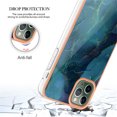 thumbnail image 5 of ELEHOLD for iPhone 11 Pro Max 6.5 inch Marble Case, Clear Electroplated Frame Soft TPU Anti-Scratch Wear-Resistant Wireless Charging Slim Fit Transparent Case for iPhone 11 Pro Max, Green, 5 of 5