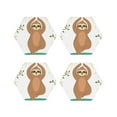 thumbnail image 2 of Balery 4 Pcs Cute Sloth In Yoga Pose Treeleather Coasters Set, Drink Table Cup Coasters For Living Room Kitchen Coffee Decor, 2 of 9