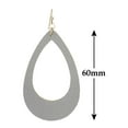 thumbnail image 3 of Women's Smooth Faux Leather Hollow Teardrop Dangle Pierced Earrings, Gray/Gold-Tone, 3 of 3